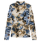 Printed Knit Mock Neck Tee