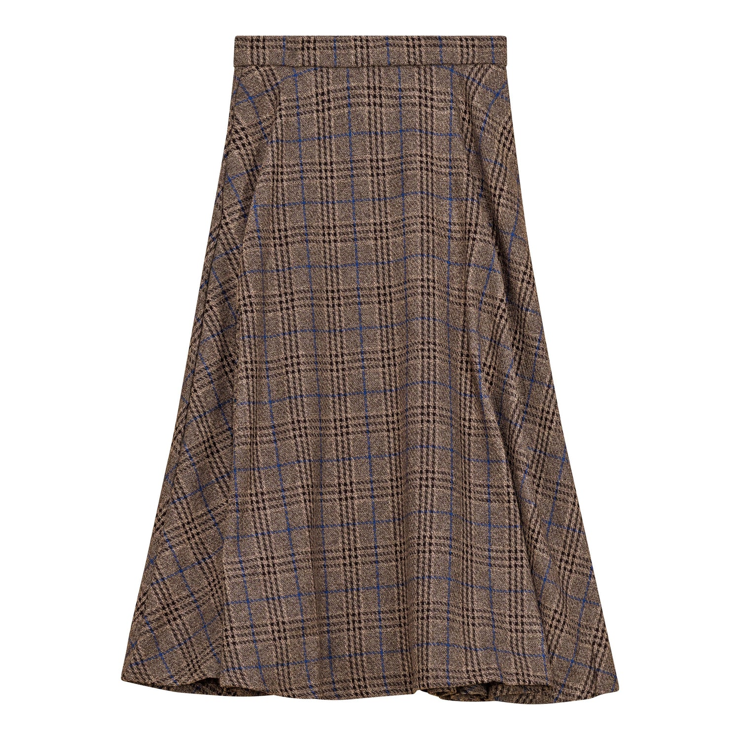 Waist A Line Midi Plaid Skirt