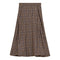 Waist A Line Midi Plaid Skirt