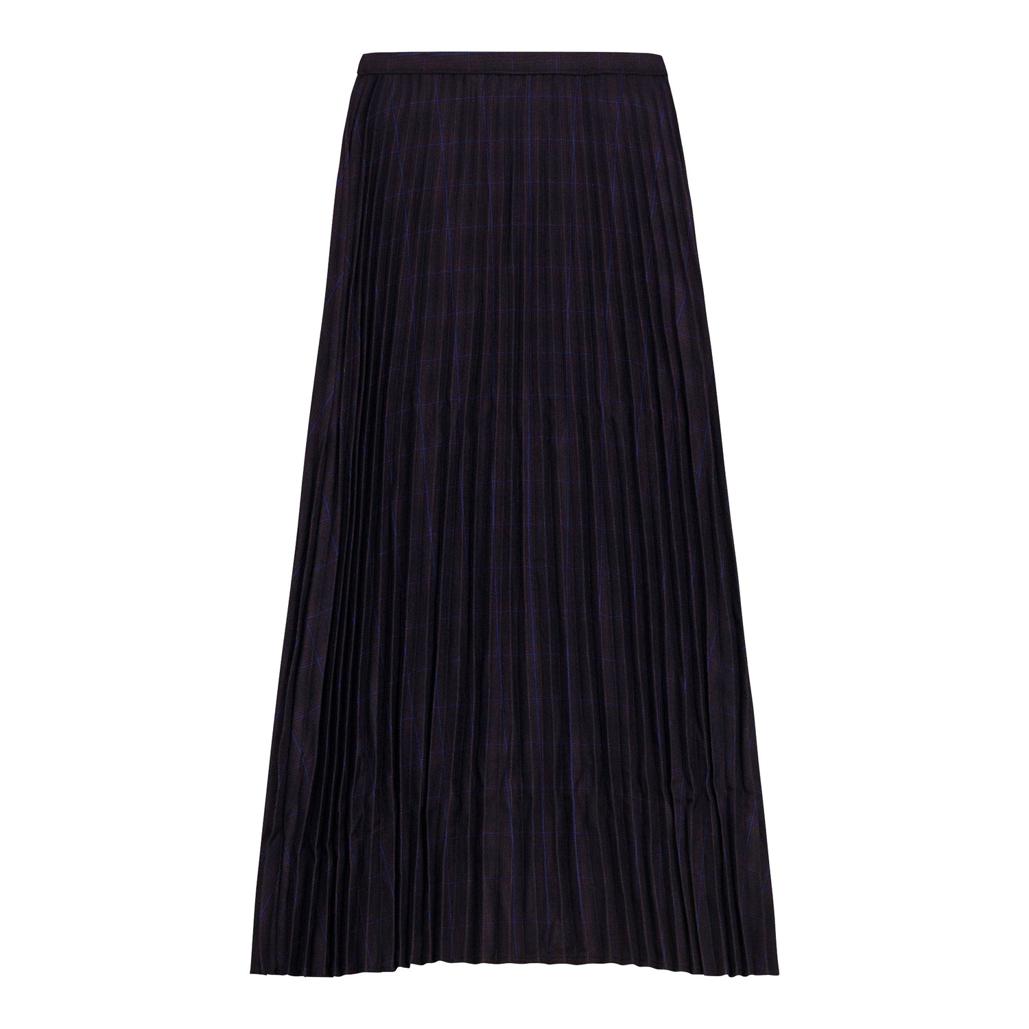 Plaid Accordion Pleated Midi Skirt