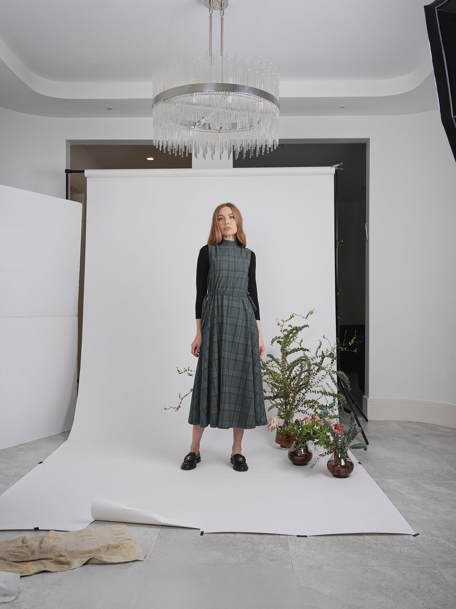 Plaid Belt Jumper