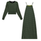 Printed Midi Jumper Set with Sweater