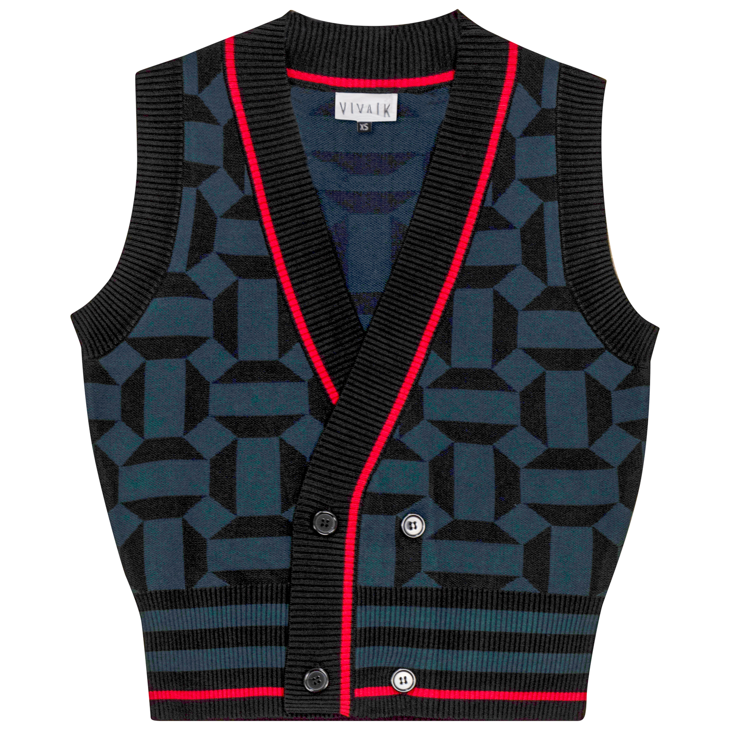 Printed Knit Cardigan Vest
