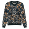 V Neck Floral Knit Sweater