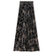 Flocked Velour Pleated Midi Skirt