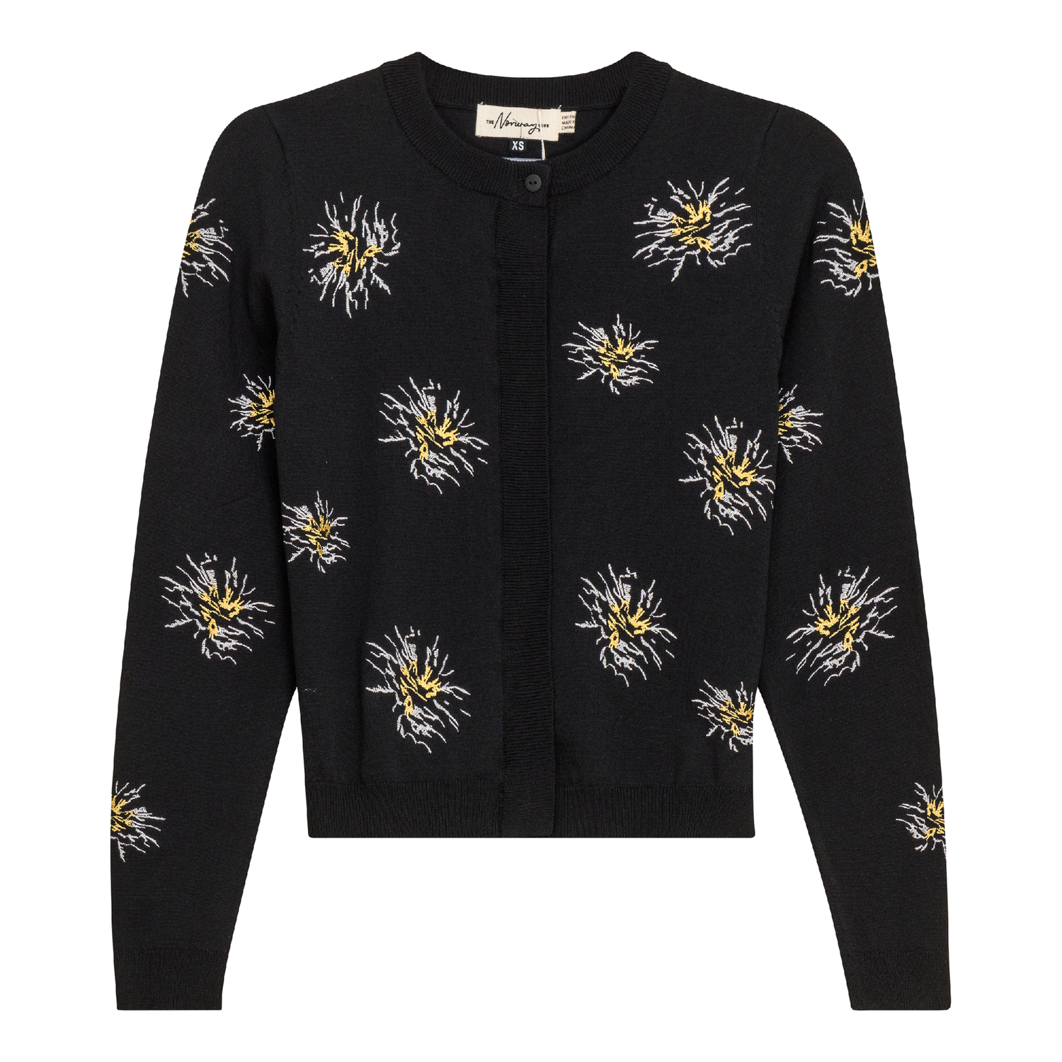 Embroidered Knit Cropped Cardigan