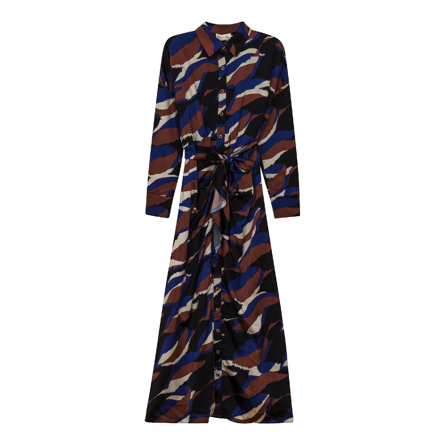 Printed Ruched Shirt Dress
