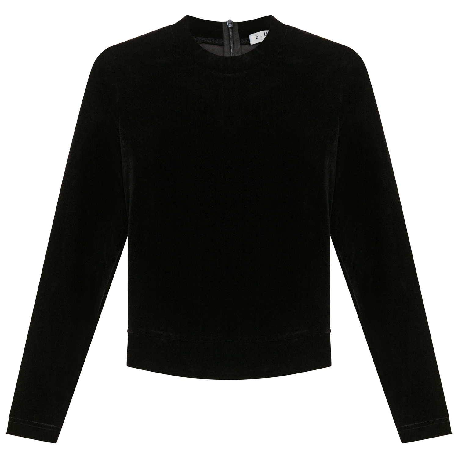 Velour Tie Mock Neck