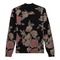 Printed Shirred Mock Neck Sweater