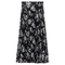 Printed Satin Accordian Pleated Midi Skirt