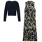 Printed Satin Jumper With  Knit Top