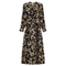 Satin Mosaic Pleated Midi Dress