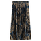 Flocked Velour Accordian Pleated Midi Skirt