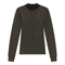 Printed Shirred Mock Neck Sweater