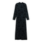 Mock Neck Flocked Chiffon Maxi Dress