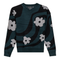 V Neck Floral Knit Sweater