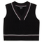 Rib Knit Vest With Contrast Stripes