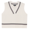 Rib Knit Vest With Contrast Stripes