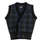 Knit Plaid Double Breasted Vest