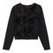 Cropped Flocked Velour Knit Cardigan