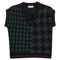 Houndstooth Contrast Knit Vest