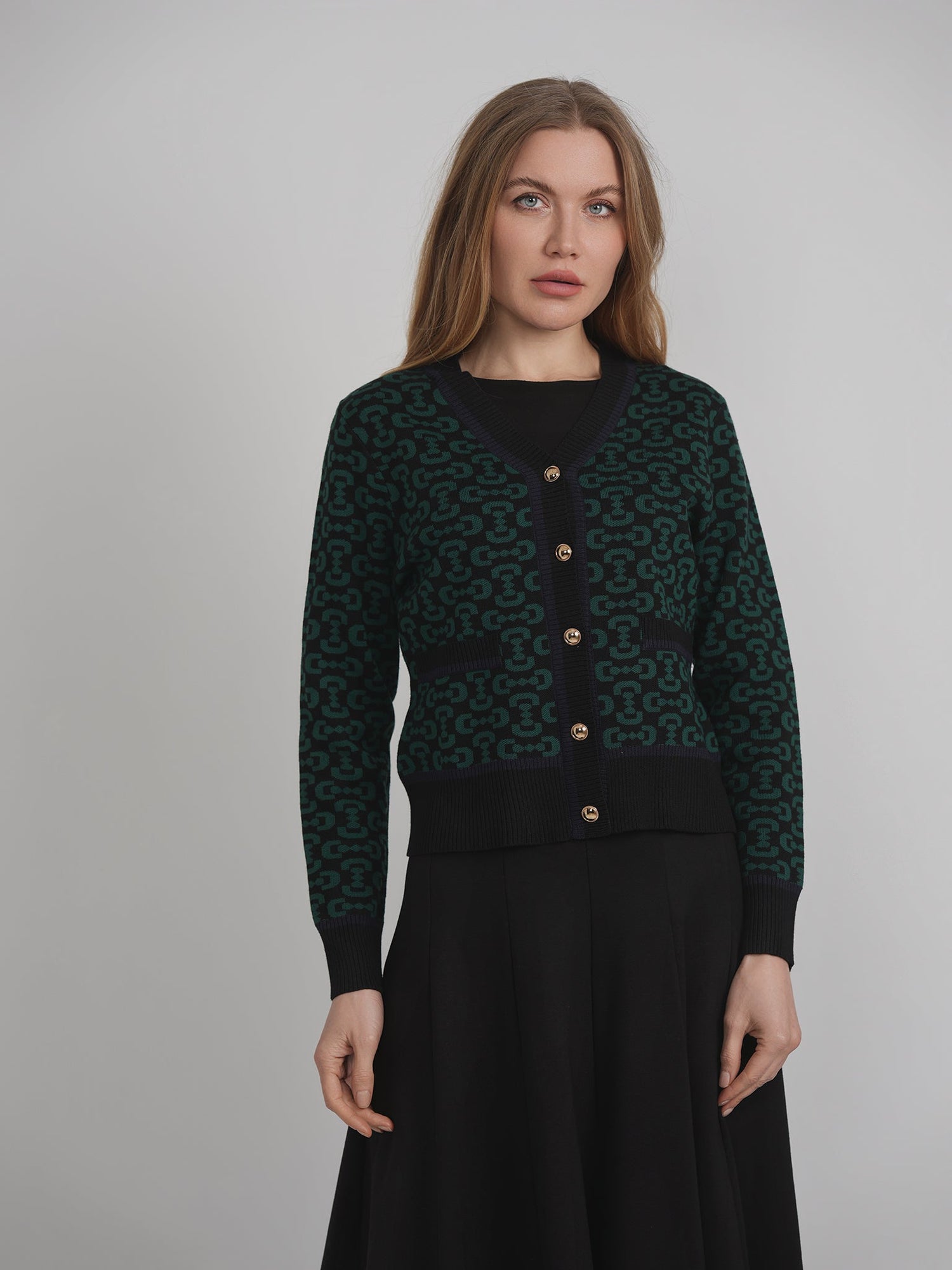 Printed Knit Cardigan