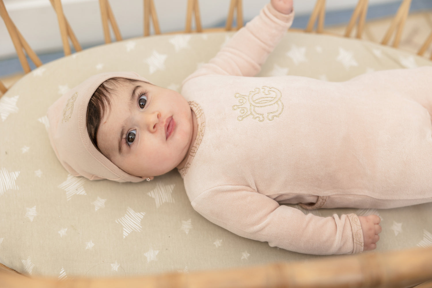 Crest Cotton Velour Onesie Set