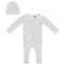 Printed Ribbed Onesie with Hat