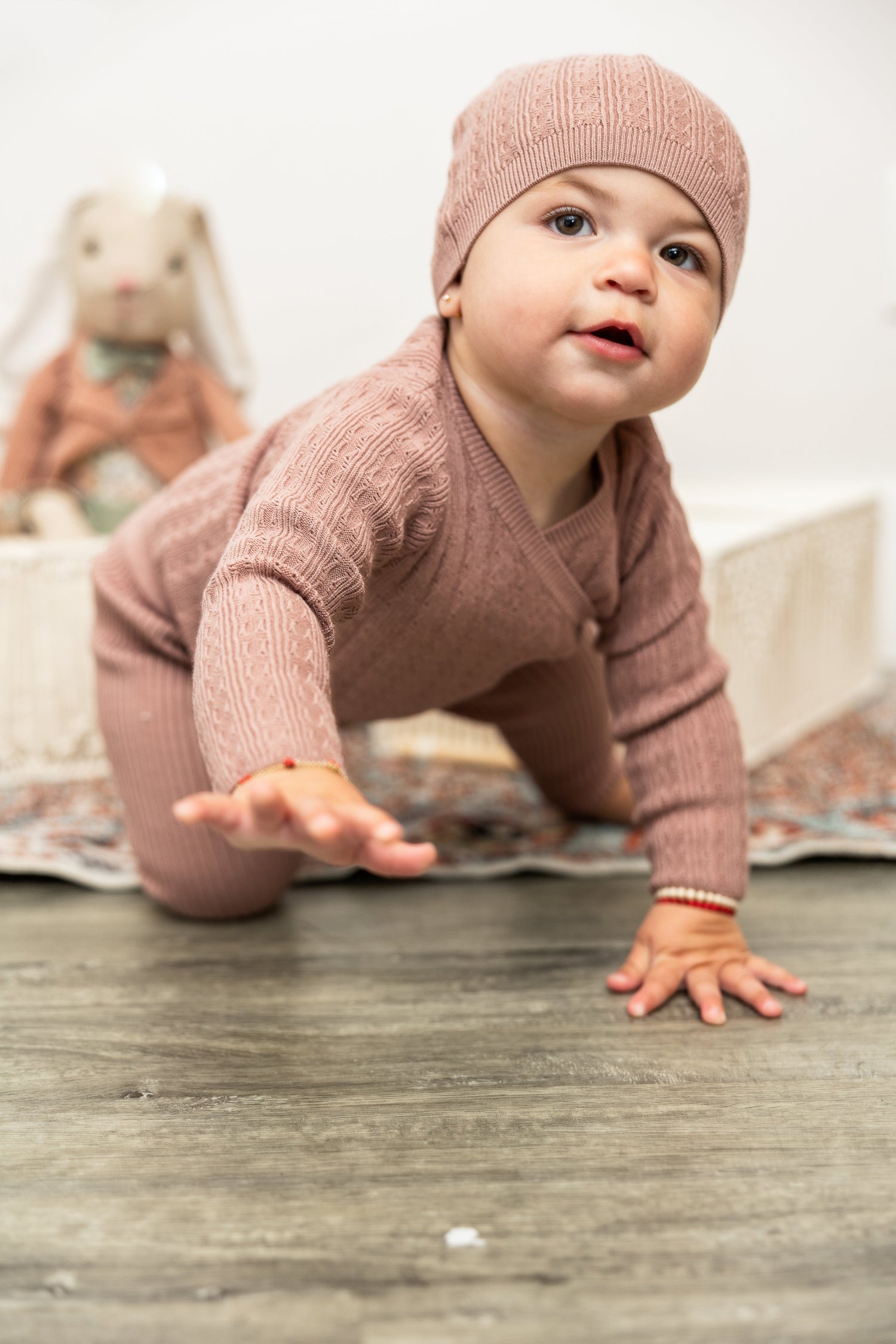 Textured Rib Knit 3Pc Set