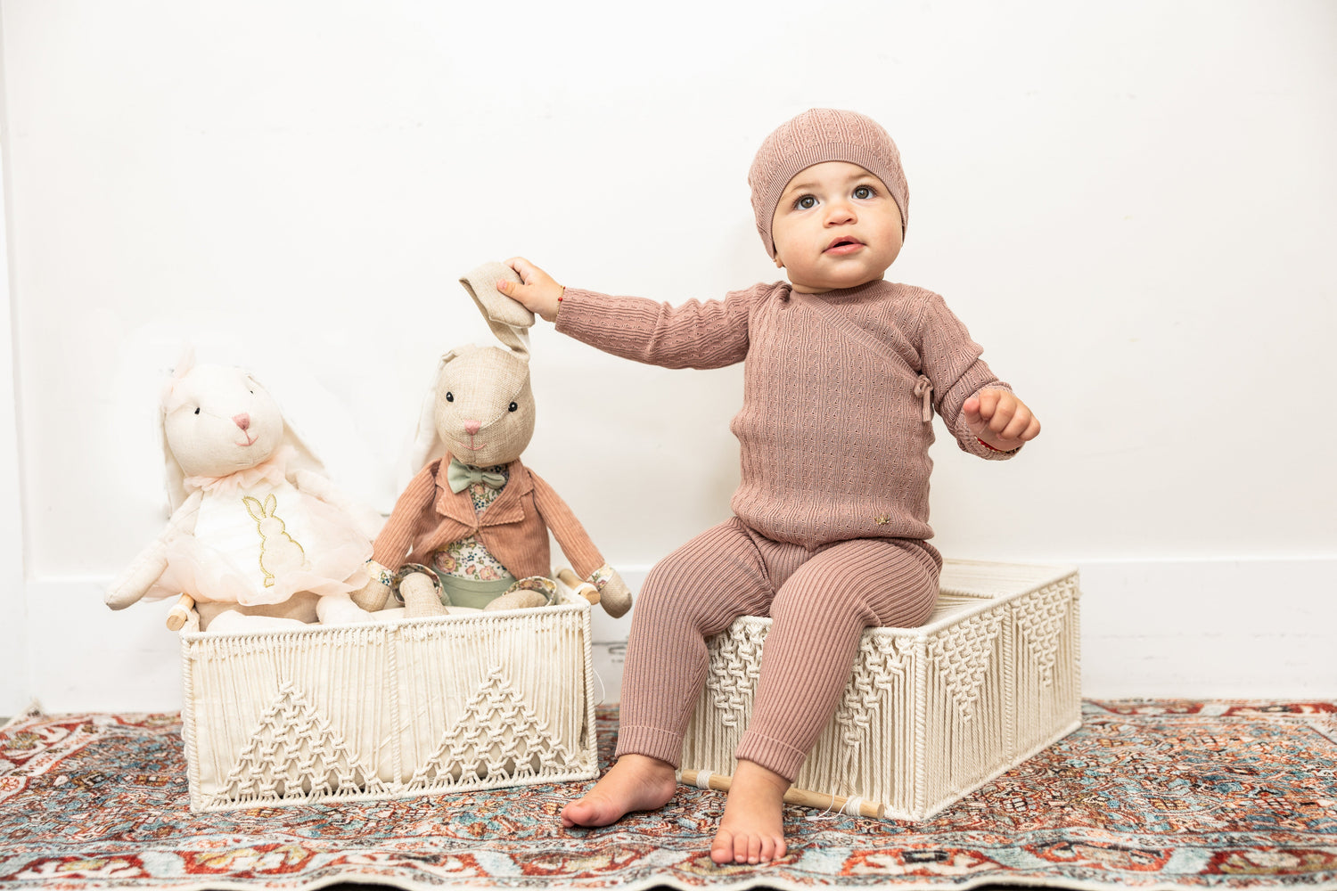 Textured Rib Knit 3Pc Set