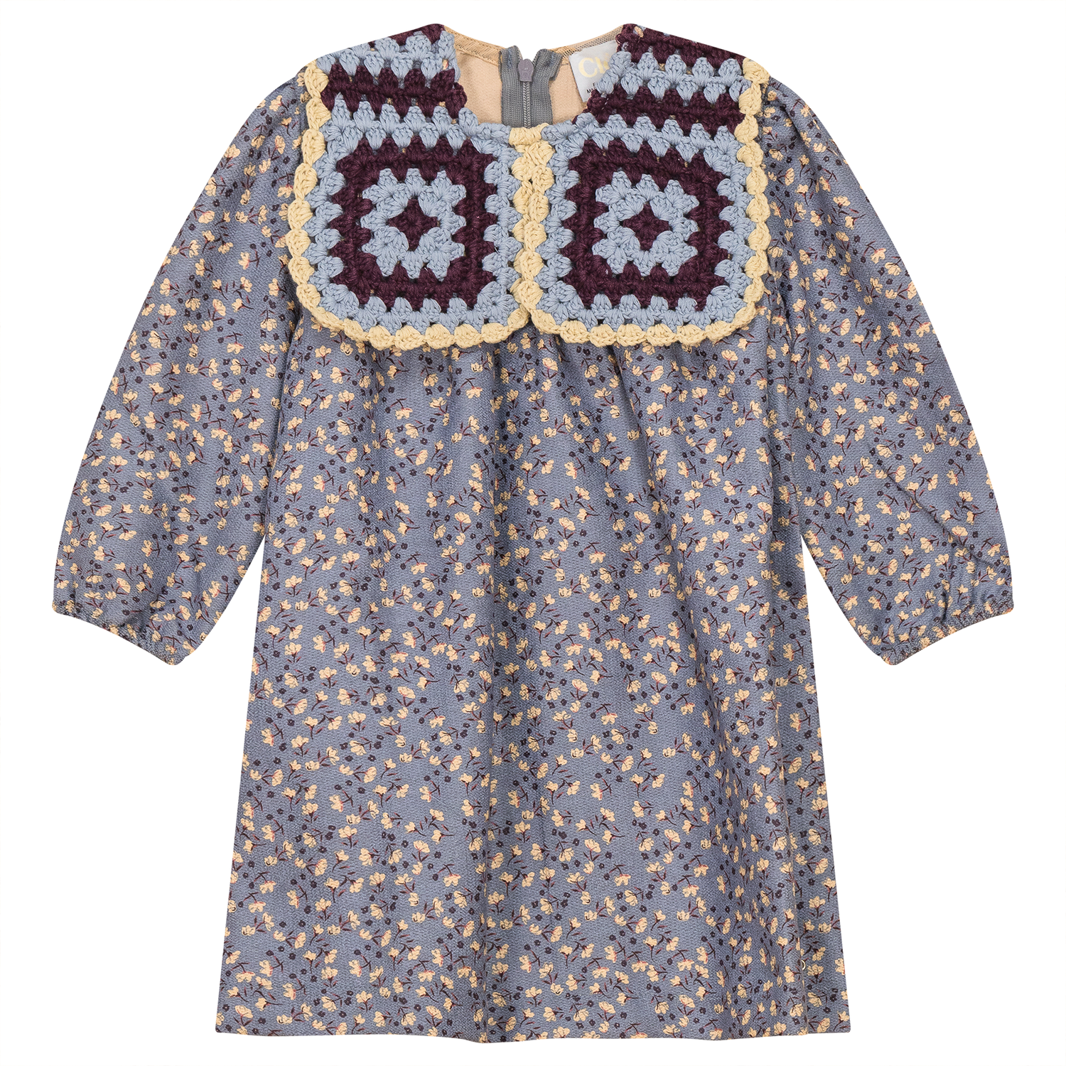Woven Suede Flower Print Dress