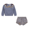 Woven Suede Flower Print 2Pc Set