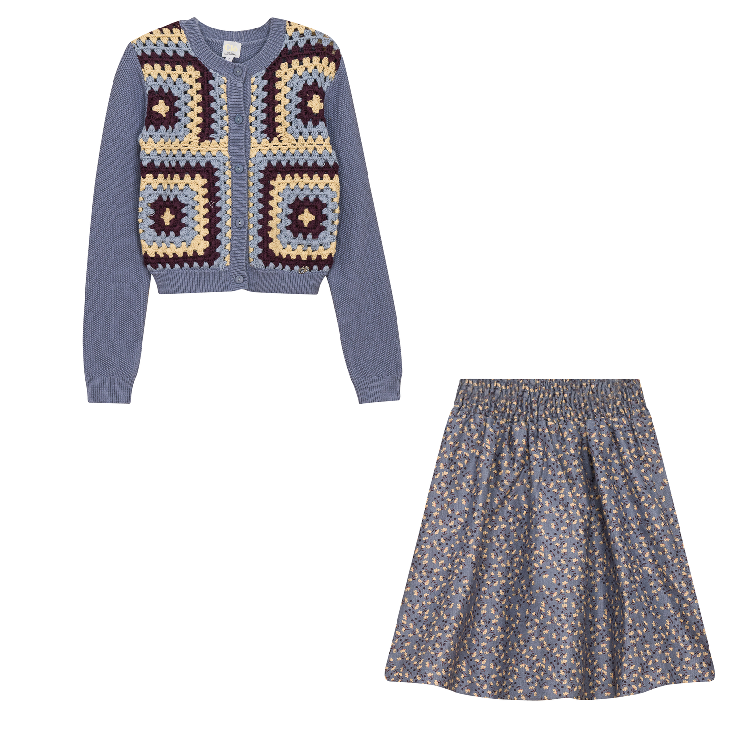 Woven Suede Flower Print Set