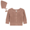 Waffle Knit Cardigan and Hat