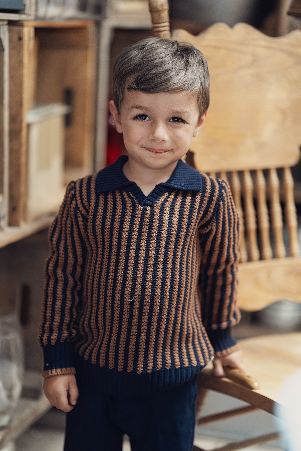 Stripe Textured Knit Sweater