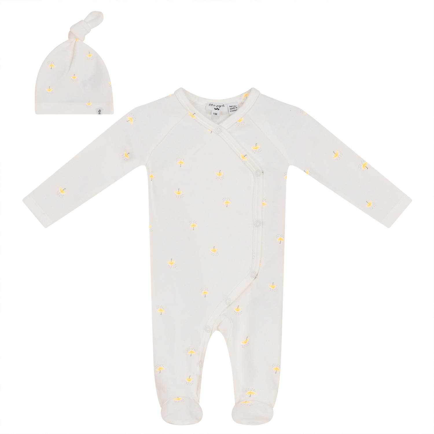 Umbrella Print Onesie with Hat