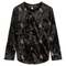 Velour Flower Embroidered Top