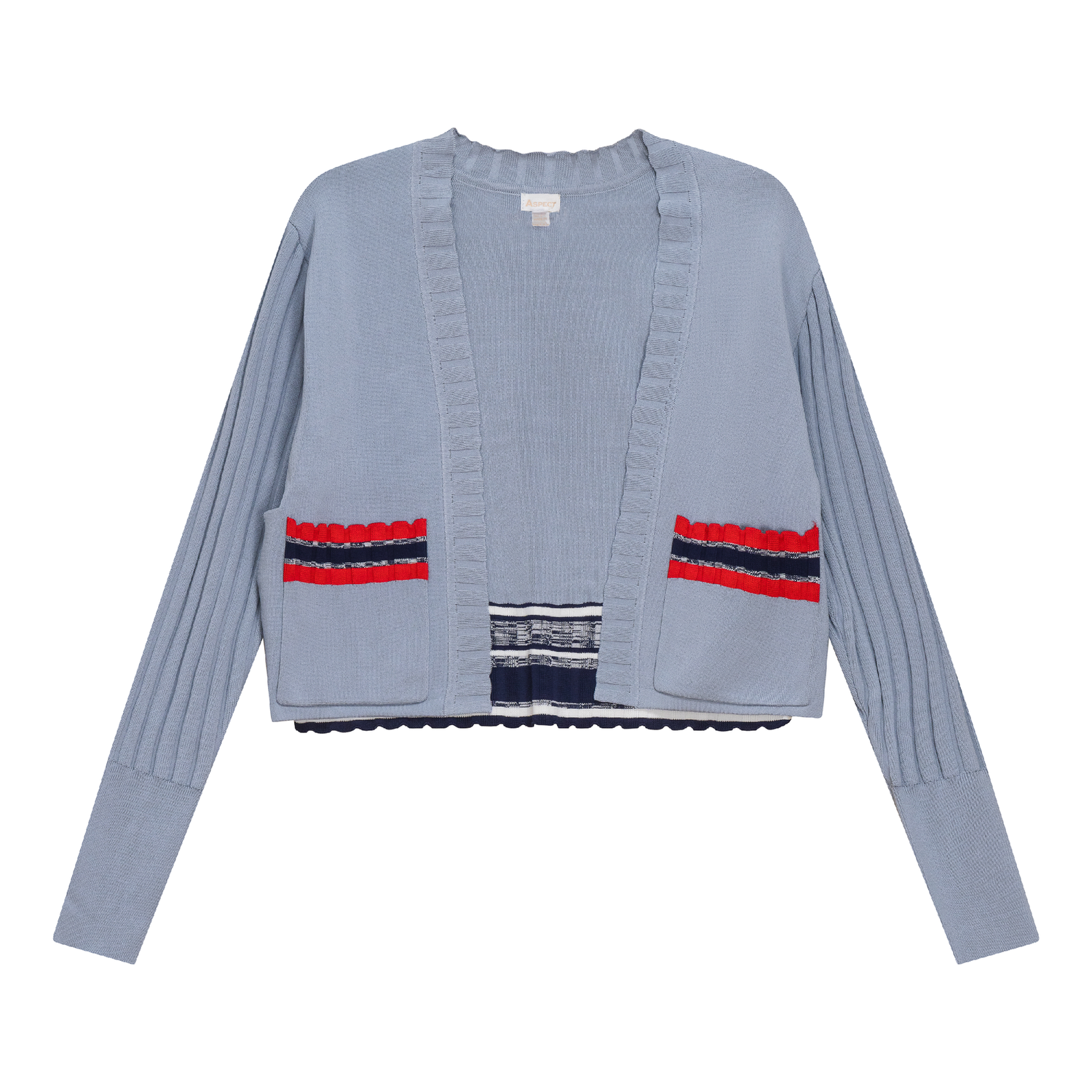 Striped Trim Crop Cardigan