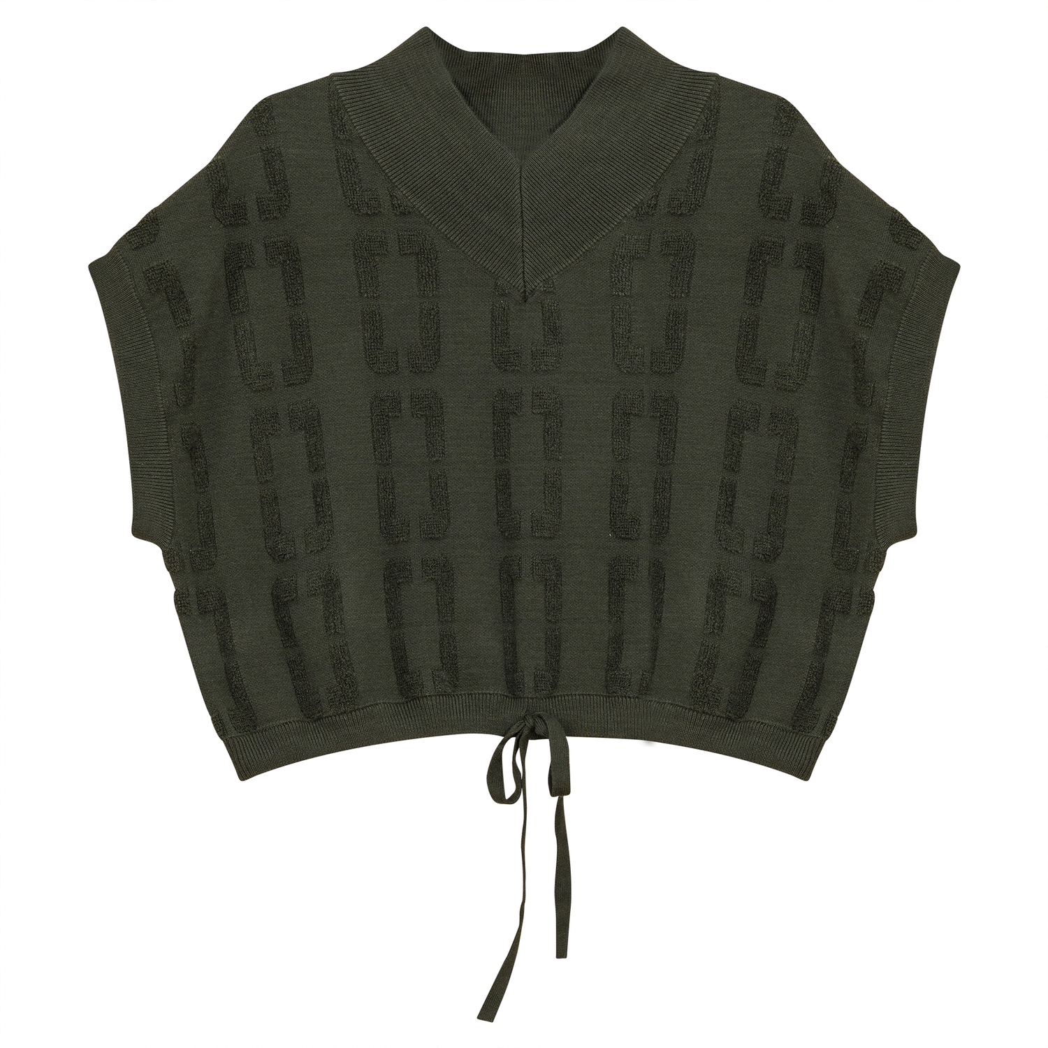 Chain Jacquard Knit Crop Vest