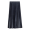 Leather Crinkle Pleated Midi Skirt