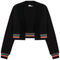 Striped Trim Crop Cardigan