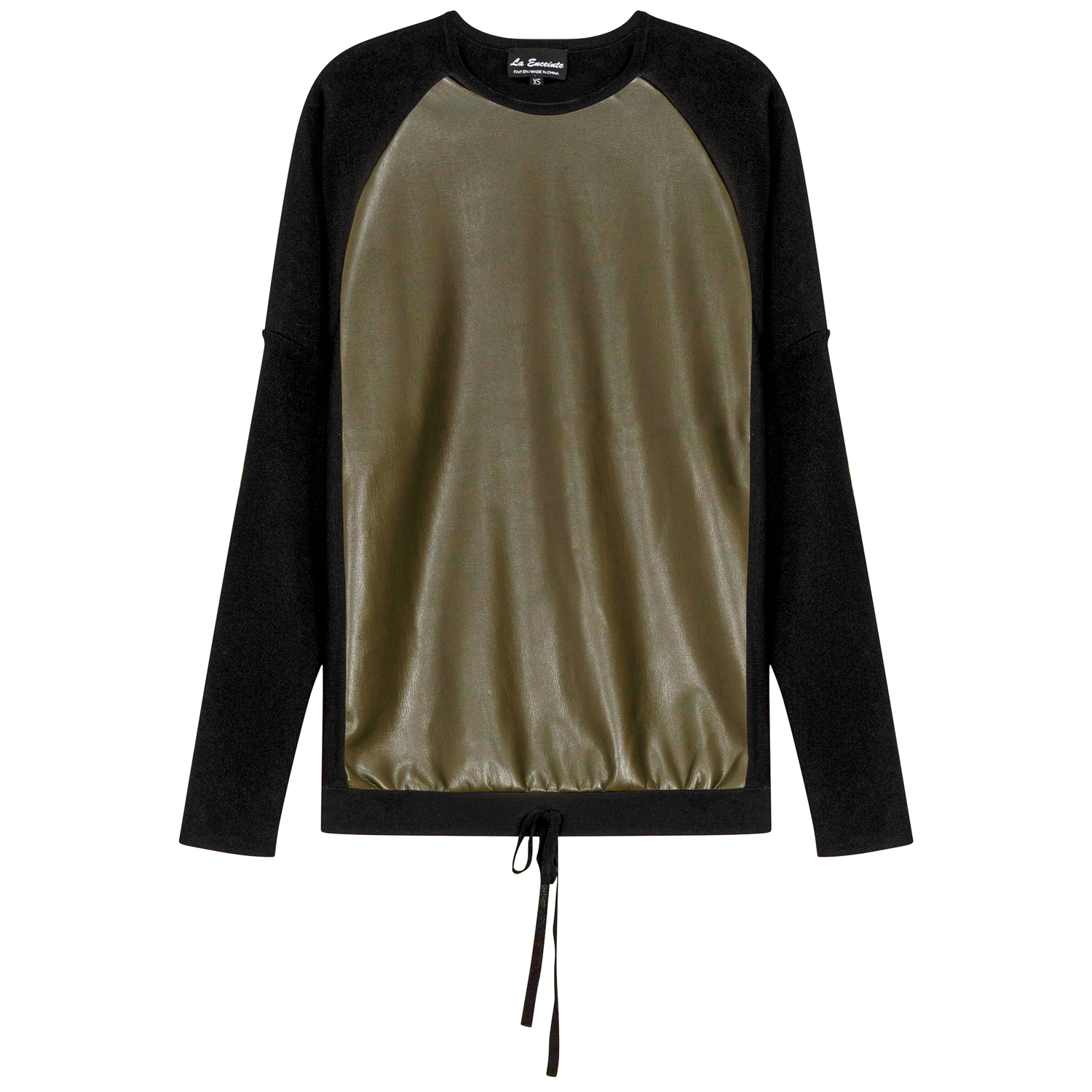 Maternity Knit Leather Combo Top