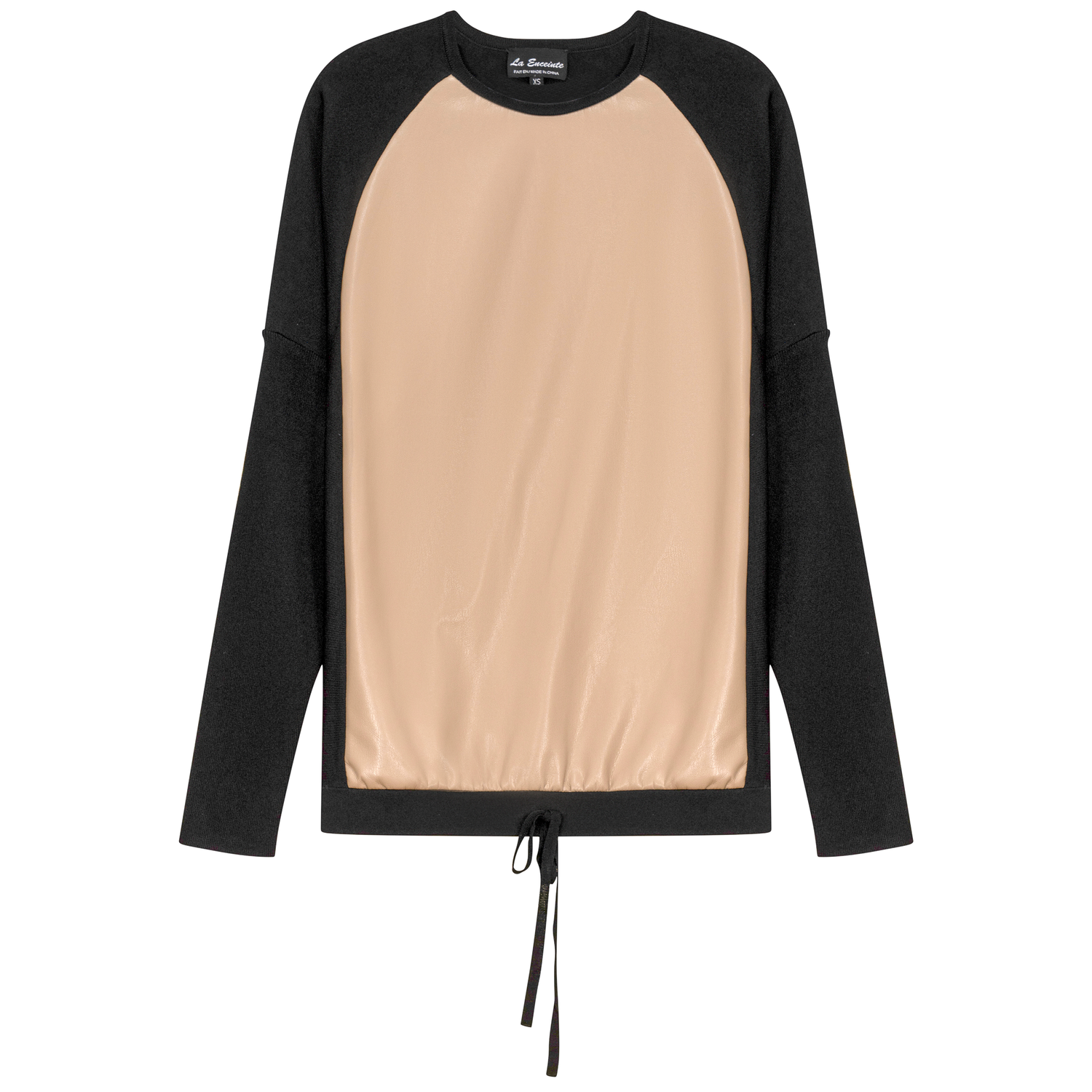 Maternity Knit Leather Combo Top