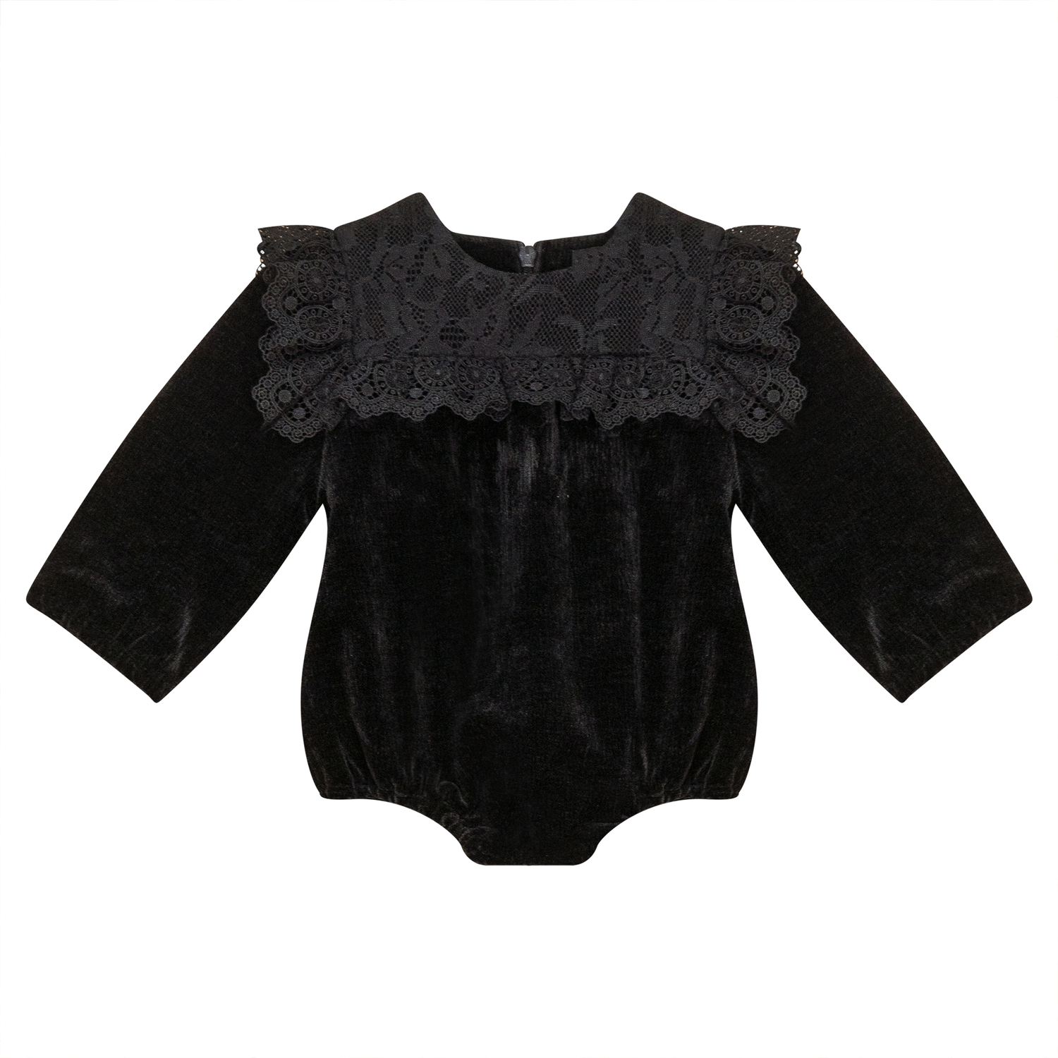 Lace Trim Velvet Bubble