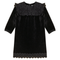 Lace Trim Velvet Dress
