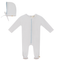 Pom Pom Trim Onesie with Bonnet