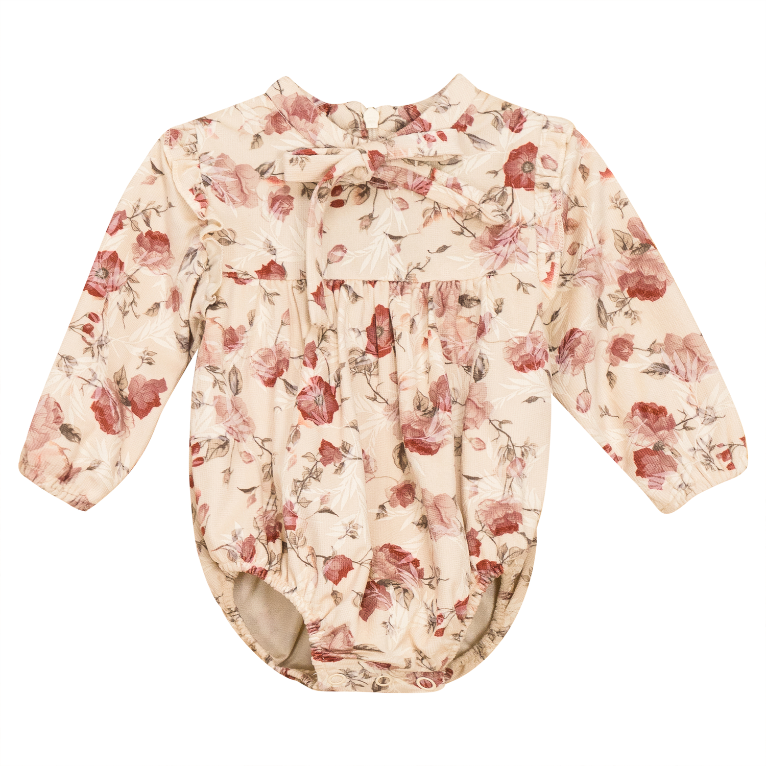 Floral Embroidered Rib Velvet Bubble