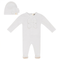 Bow Stitch Velour Onesie with Hat