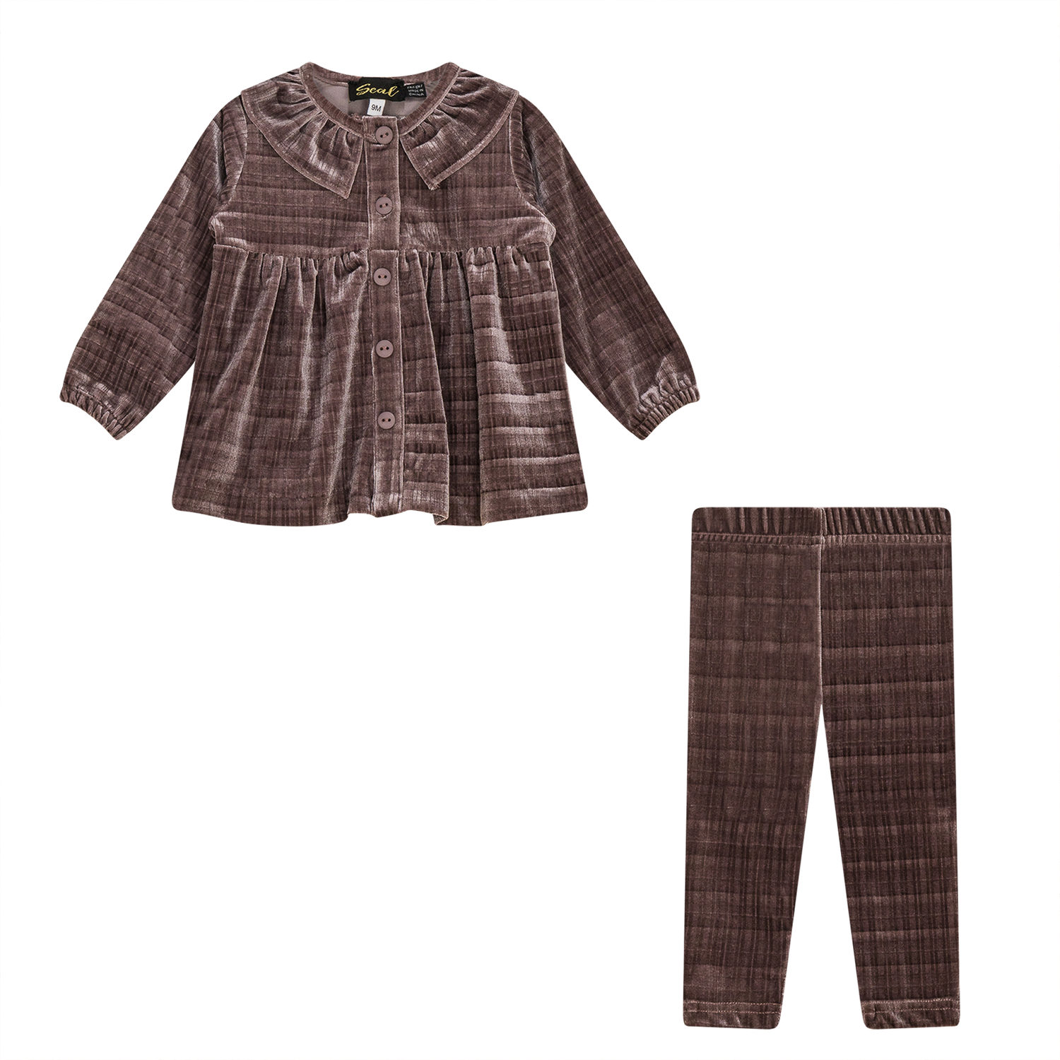 Plaid Velour 2Pc Set
