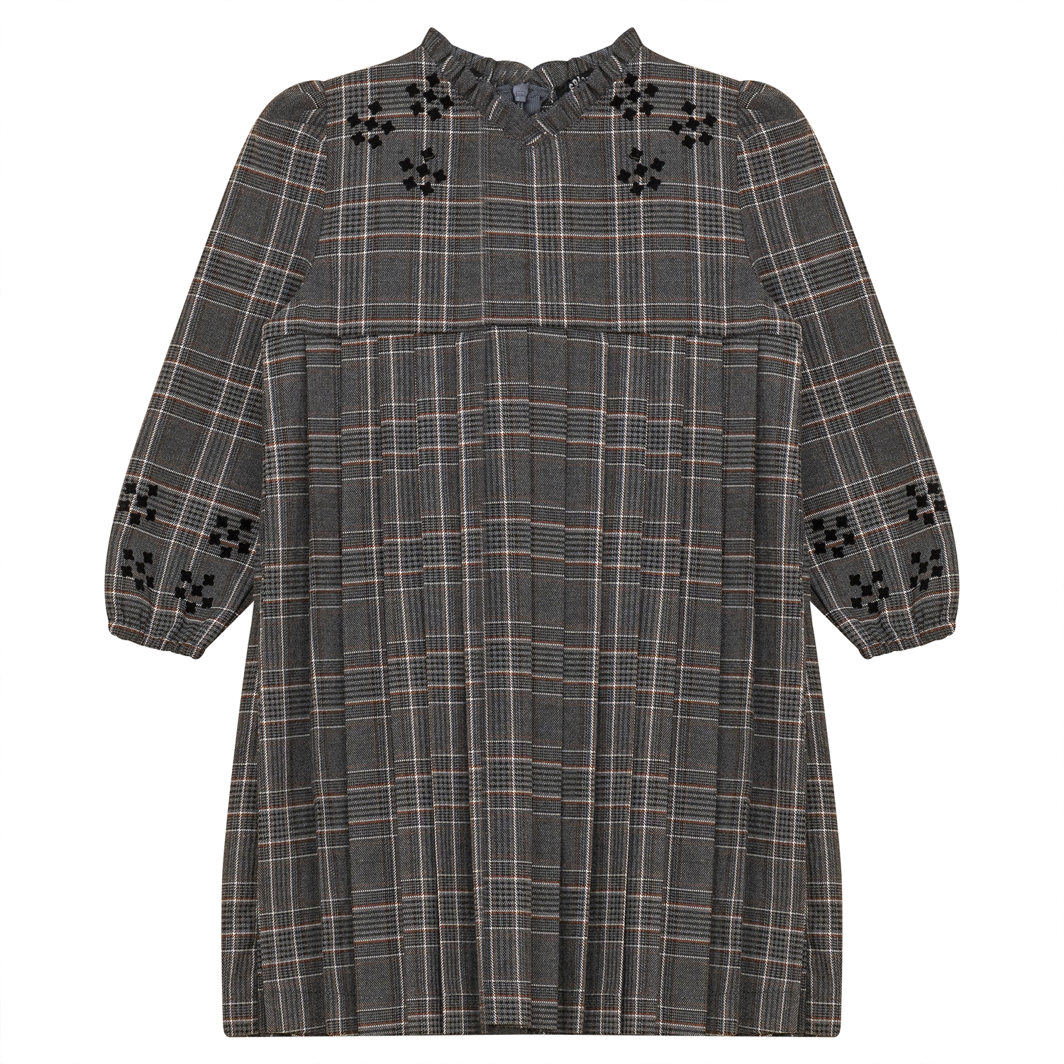 Woven Plaid Pleated Dress